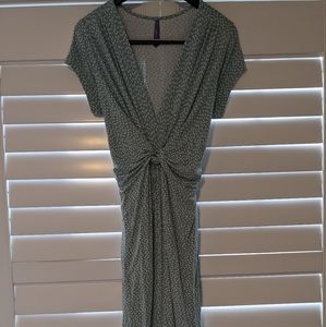 Seraphine maternity blue polka dot dress